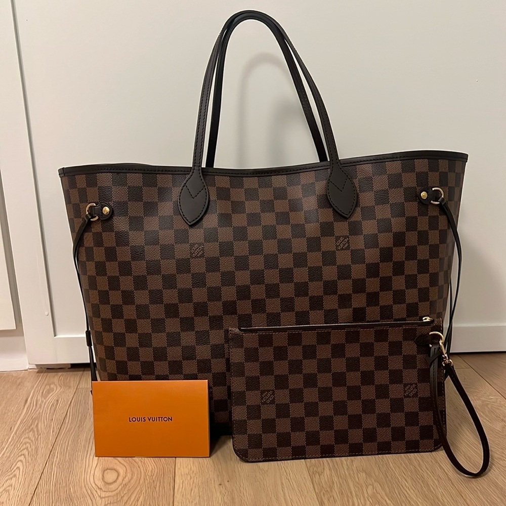 Louis Vuitton Neverfull GM - Damier Ebene- Full Set: Pouch & Dust Bag